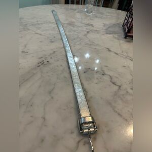 J. Crew Silver Leather Belt